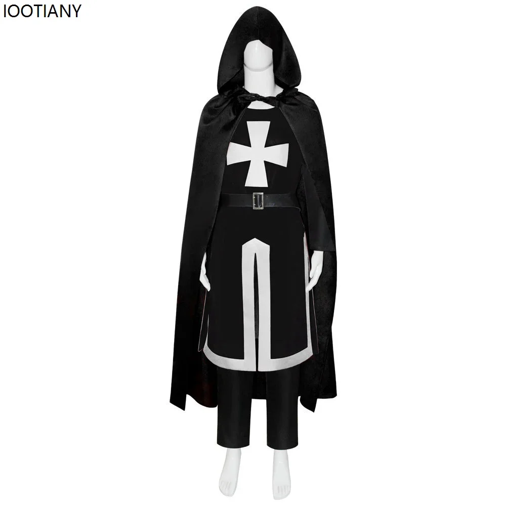 Косплей Хэллоуин для взрослых, карнавальный костюм крестоносцев, средневековый воин, рыцари-тамплиеры, платье, карнавальная вечеринка, мужской халат, топ без рукавов