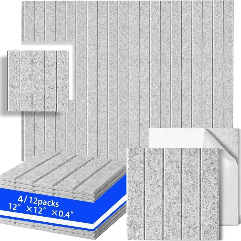 

3D Textured Sound-absorbing Felt Board Self-adhesive Wall Sticker Decorative Soundproofing Board for Recording Studio Office