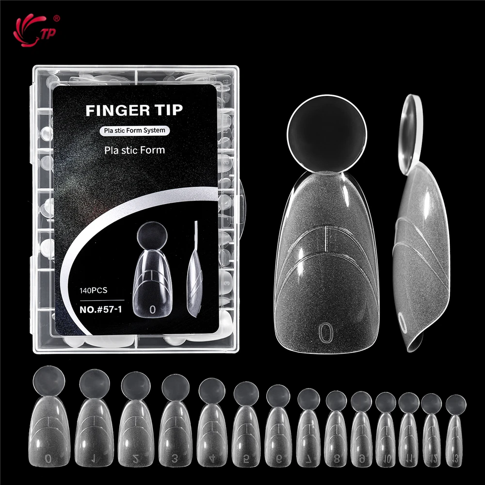 TP Dual Nail Forms for Poly Nail Gel 140Pcs Acrylic Matte Surface Reusable Extension Upper Nail Molds Full Cover Manicure Tools