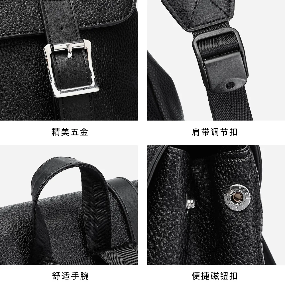 Modischer Rucksack mit Verschluss für Männer, Großer Laptop-Rucksack für Männer, Reisetaschen, Schultaschen für Studenten, Tägliche Pendeltaschen für Männer – Detail 8