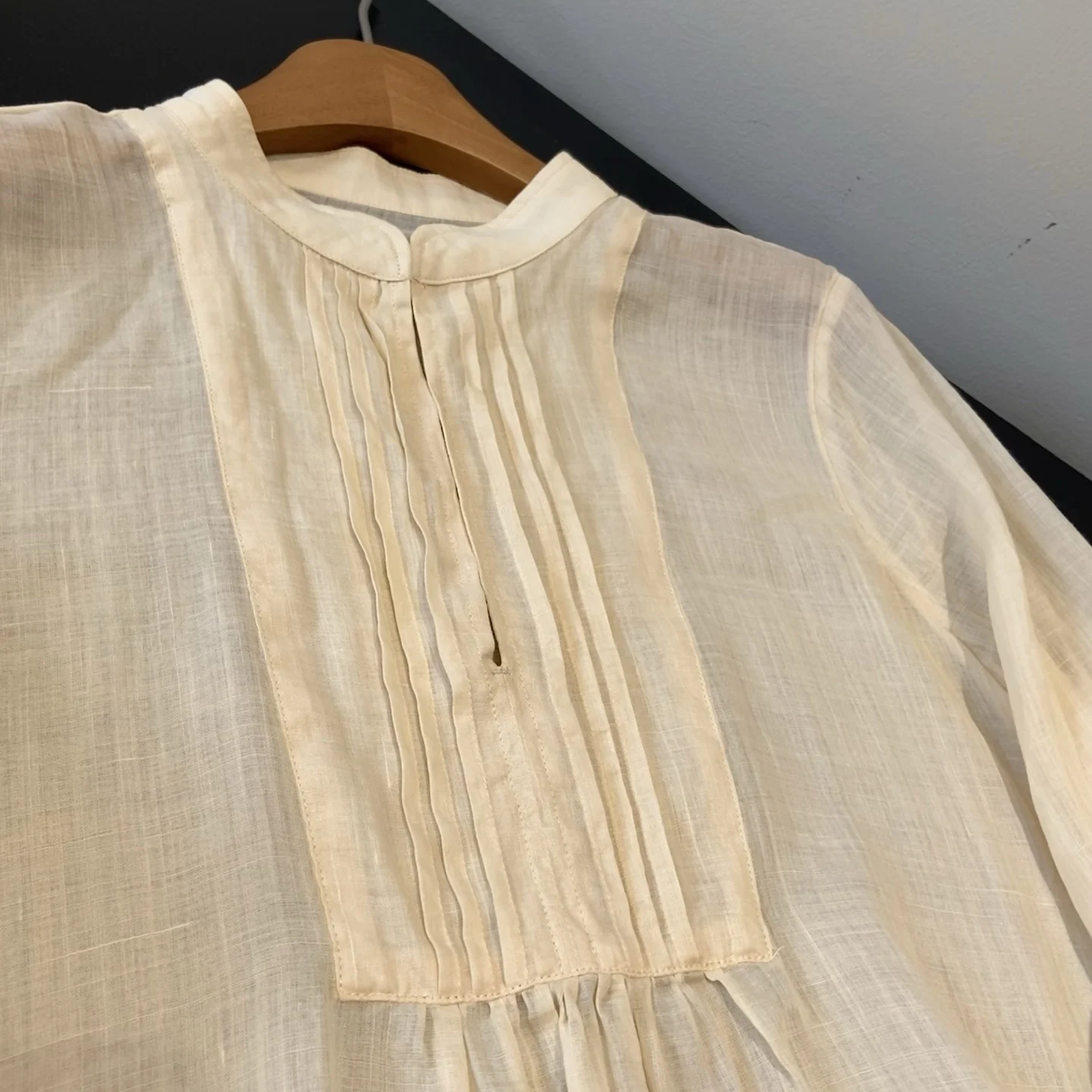 Ceiling Fabric 3900100 Flax Long Beach Cover up Shirt Women's White Birch Long Sleeve Shirt Summer 2025 Women's Premium Shirt