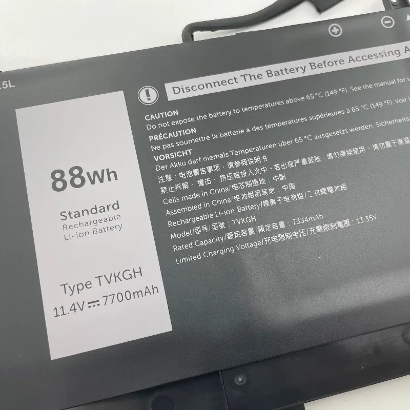Suitable for Dell Latitude 9510 2-in-1 N7HT0N7HTO TVKGH Laptop Battery High Capacity Battery High Quality Replacement Batteries