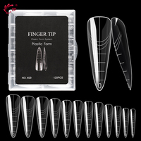 TP 120pcs Dual Nail Forms Top Extension Quick Building UV Gel Molds Square Full Cover Acrylic False Nail Tips for Poly Nail Gel