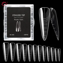 TP 120/140pcs Dual Nail Forms Top Extension Quick Building UV Gel Molds Square Full Cover Acrylic Nail Tips for Poly Nail Gel