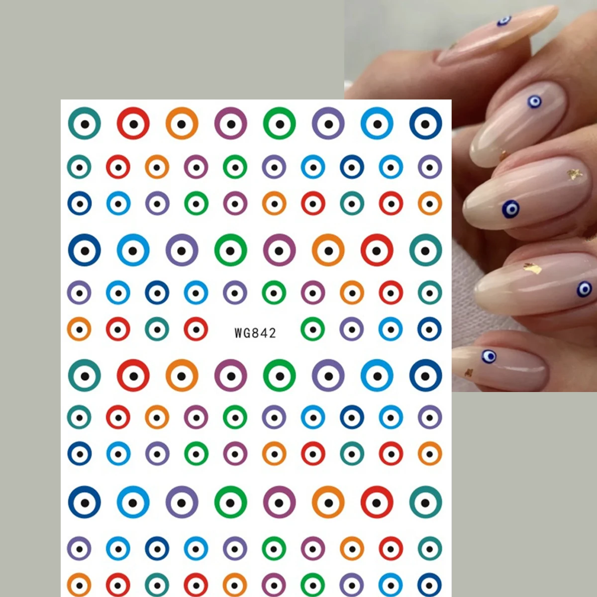Nuevas pegatinas 3D para uñas de ojo malvado azul para niñas, pegatinas autoadhesivas con diseño de mariposa para uñas DlY, pegatinas hermosas para