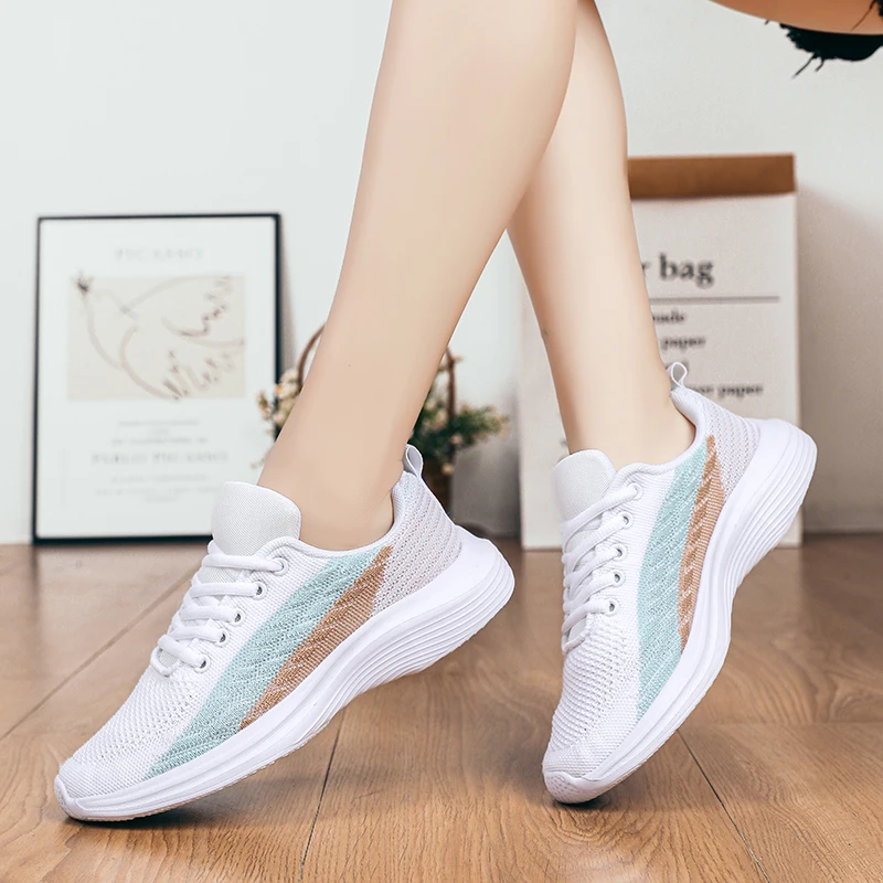 Fashion Women Tennis Shoes Sports Casual Shoes Sneakers Woman Comfortable Breathable White Female Platform Trainers Tenis Mujer