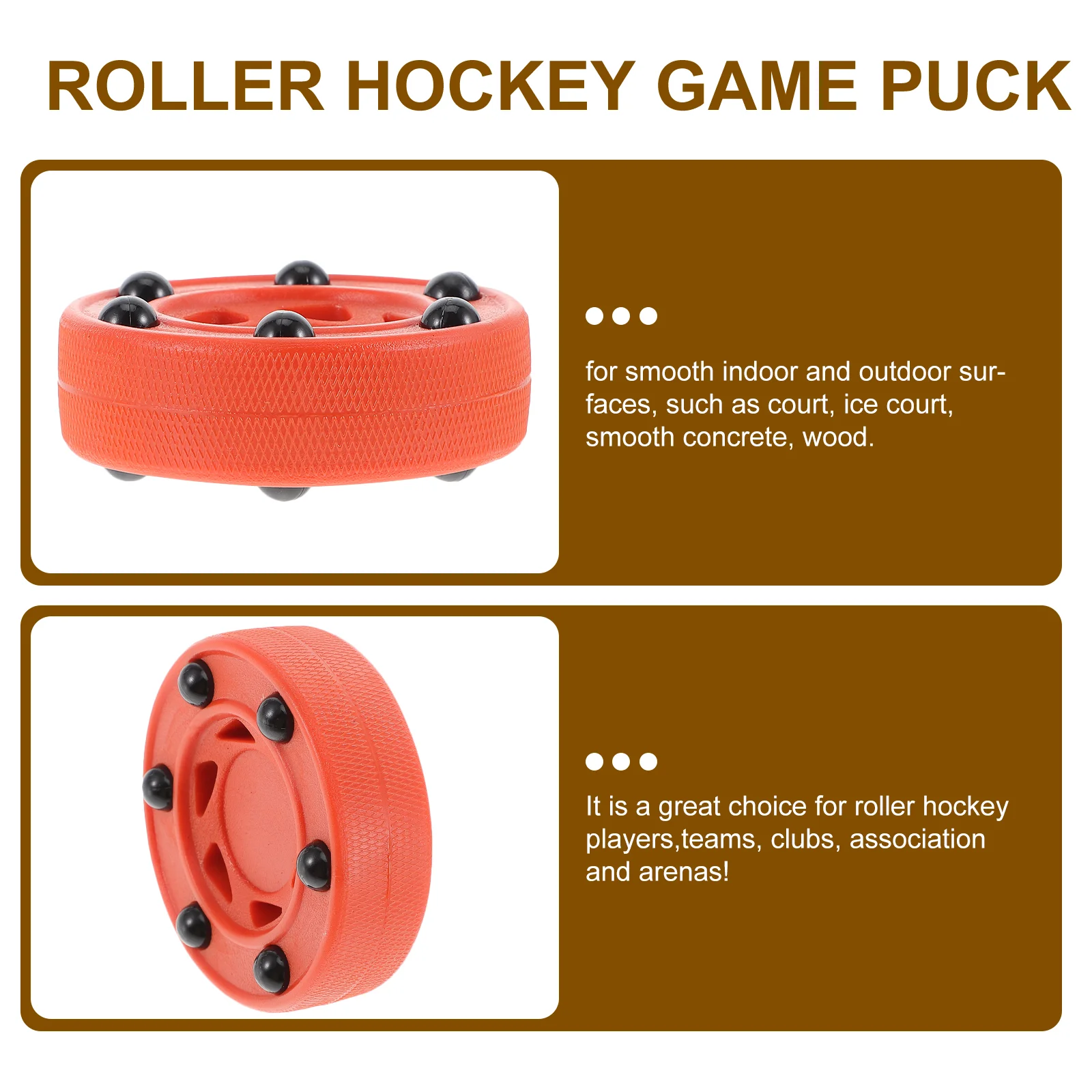 Roller Hockey Puck for Training Competition Professional Inline Street Hockey Shockproof Core High Impact Nylon Glides