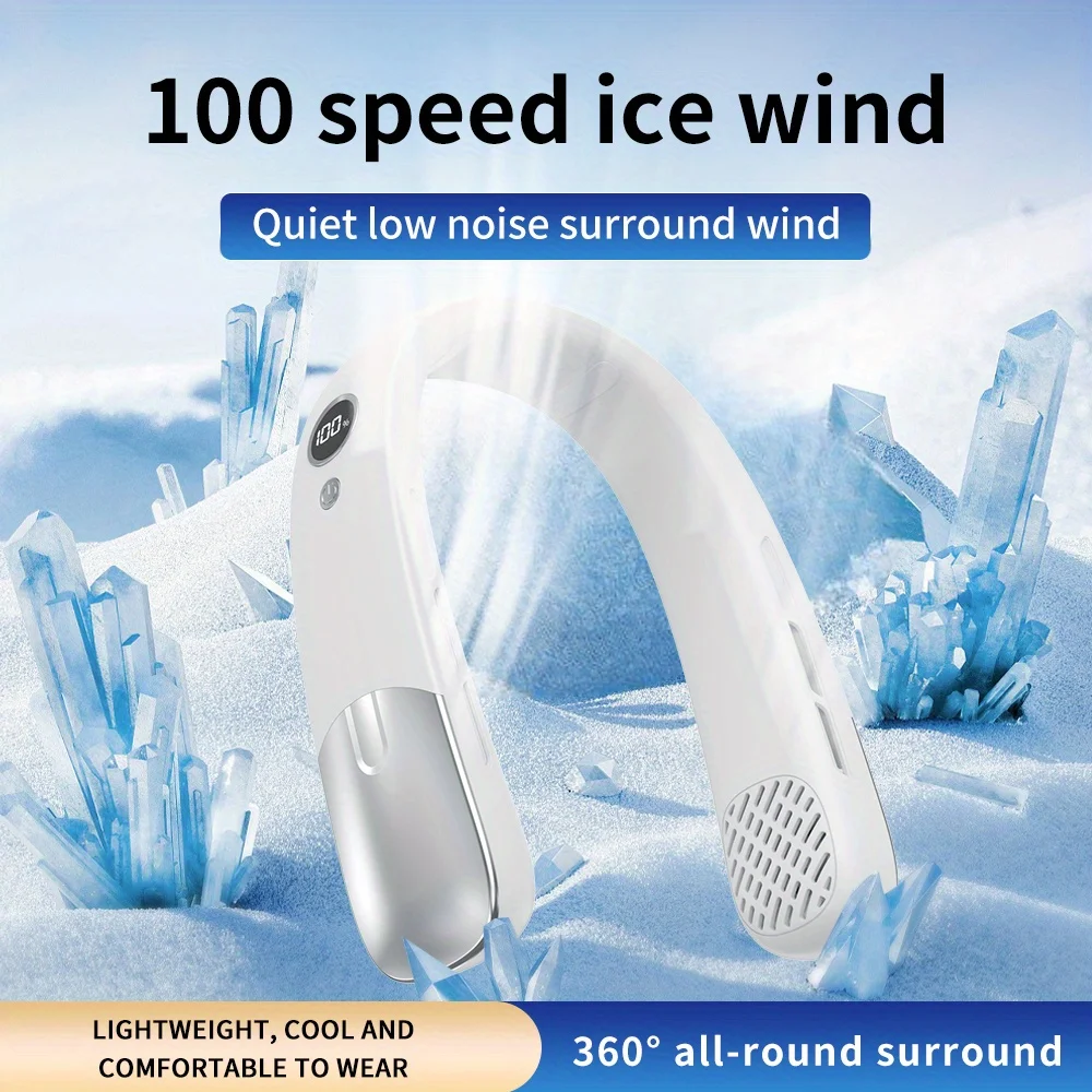 

Hands-Free Neck Fan Portable With LED Display 360° Surround Airflow Bladeless Neck Fan For Travel Camping - Best Summer Gift