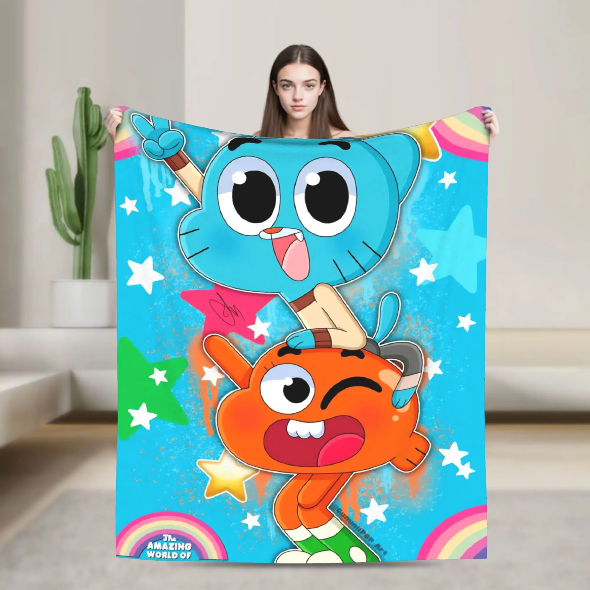 The Wonderfully Weird World of Gumball  Blanket Quality  Winter Airplane Travel Living Room Funny Bedspread