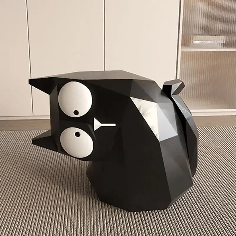 Household Balcony Sofa Beside Small Coffee Table Black Crooked Cat Living Room Stool Home Decor Furniture Doorway Decoration