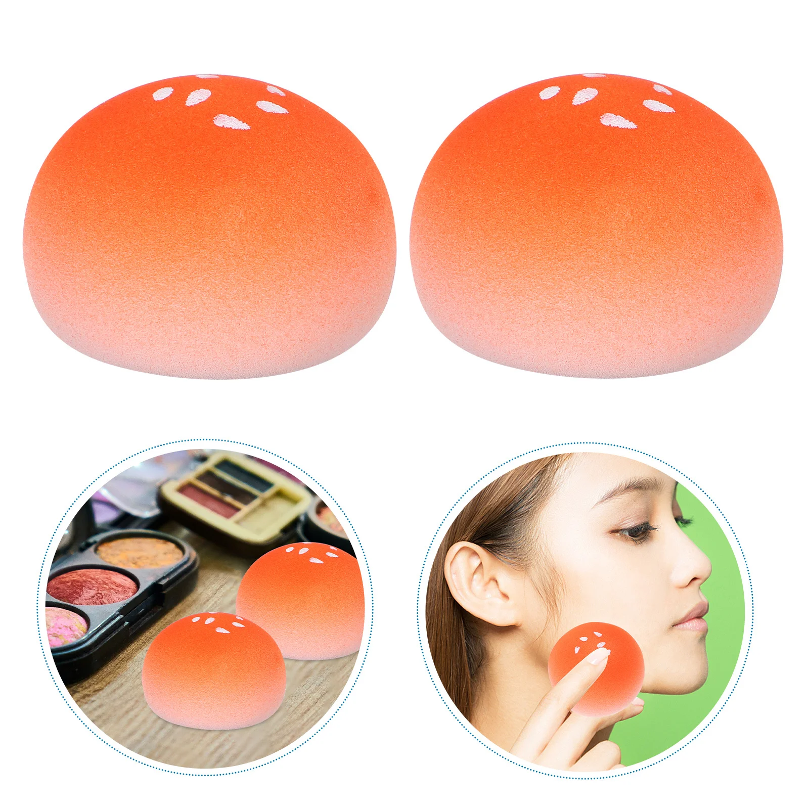 

2Pcs Beauty Sponge for Makeup Face Blender Bun Inspired Texture Wet Dry Use Powder Puff Foundation Applicator Minimizes Waste
