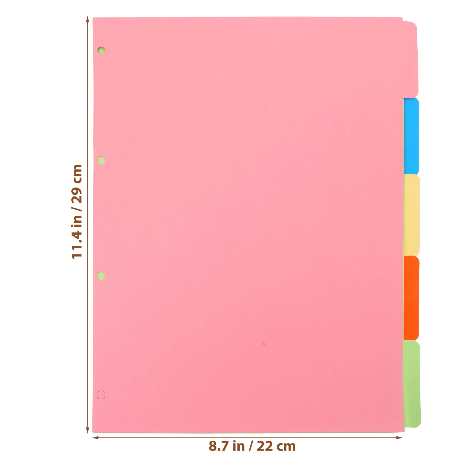 2 juegos de separadores de carpetas de colores, pestañas de índice de cuaderno de hojas sueltas de 4 agujeros, prácticas para cuadernos, informes y presentaciones