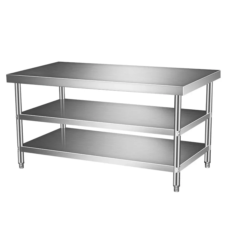 LH3 stainless steel workbench Hotel commercial kitchen vegetable cutting console three or two floors household