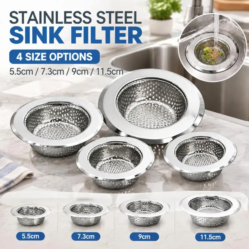 1~10Pcs Sink Strainer Stainlesss Steel Drain Stopper Floor Waste Plug Filter Lavabo Traps Kitchen Basin Bathroom Accessories