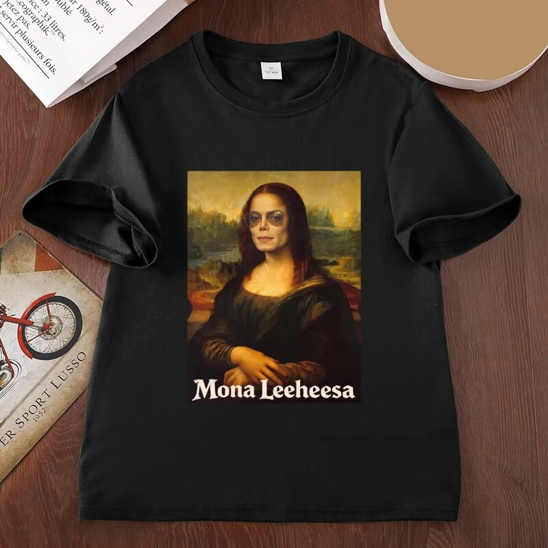 Funny Mona Lisa Parody Graphic T Shirts Vintage 80s Music T-shirt Man Woman Cotton Short Sleeve Round Neck Printed Tshirts