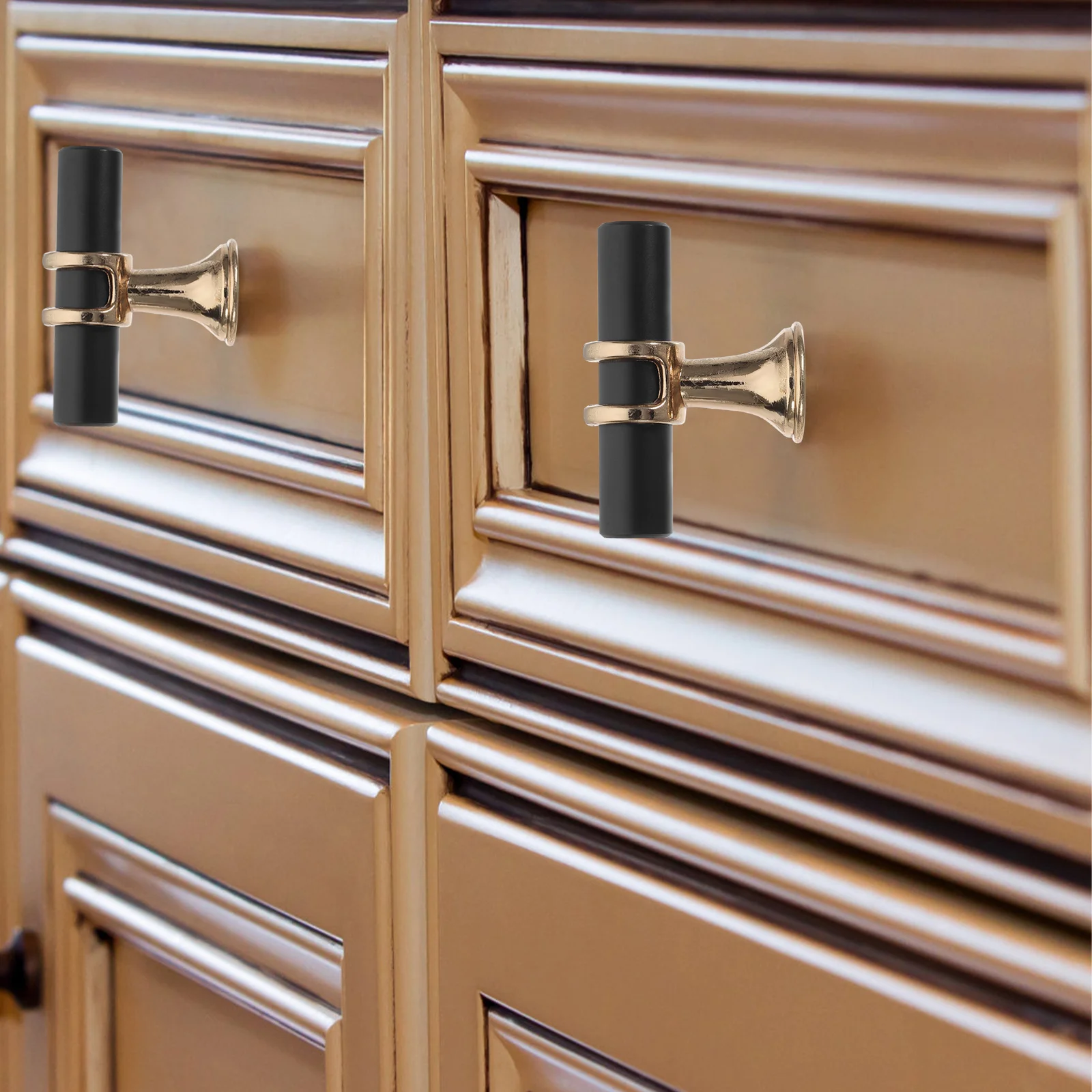 

10Pcs Cabinet Door Handles Zinc Alloy Black Drawer Pulls Durable Drawer Handles for Kitchen Cabinet Dresser Hardware