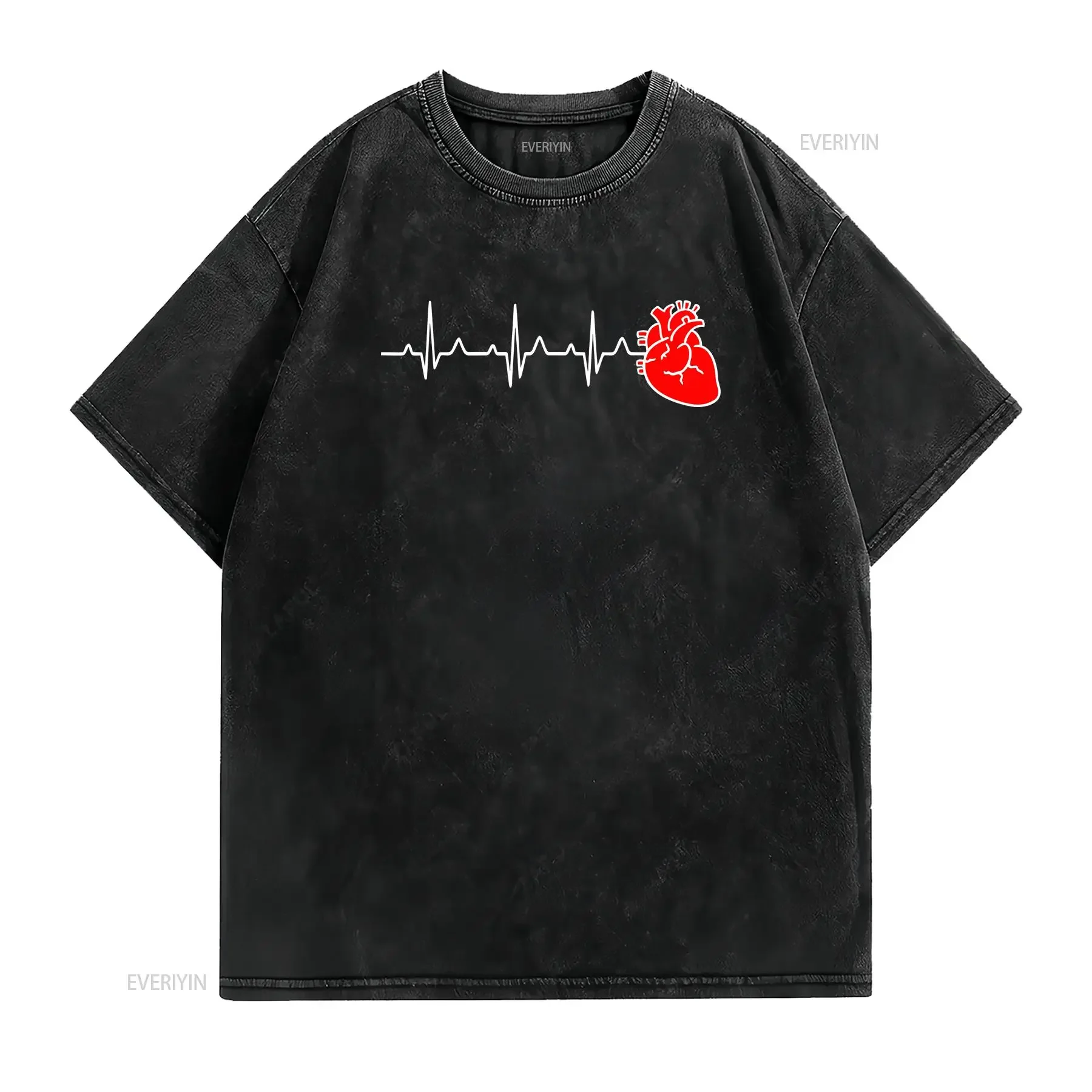 Cardiac Nurse Heartbeat Cardiology CNS Nursing RN T Shirt vintage Washed Stylish Top For Everyday Wear Versatile graphic
