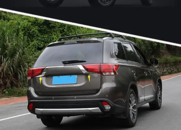 For Mitsubishi Outlander 2016 2017 2018 2019 2020 2021 Rear Light Strips Chrome External Taillight Decoration Cover Trim Styling