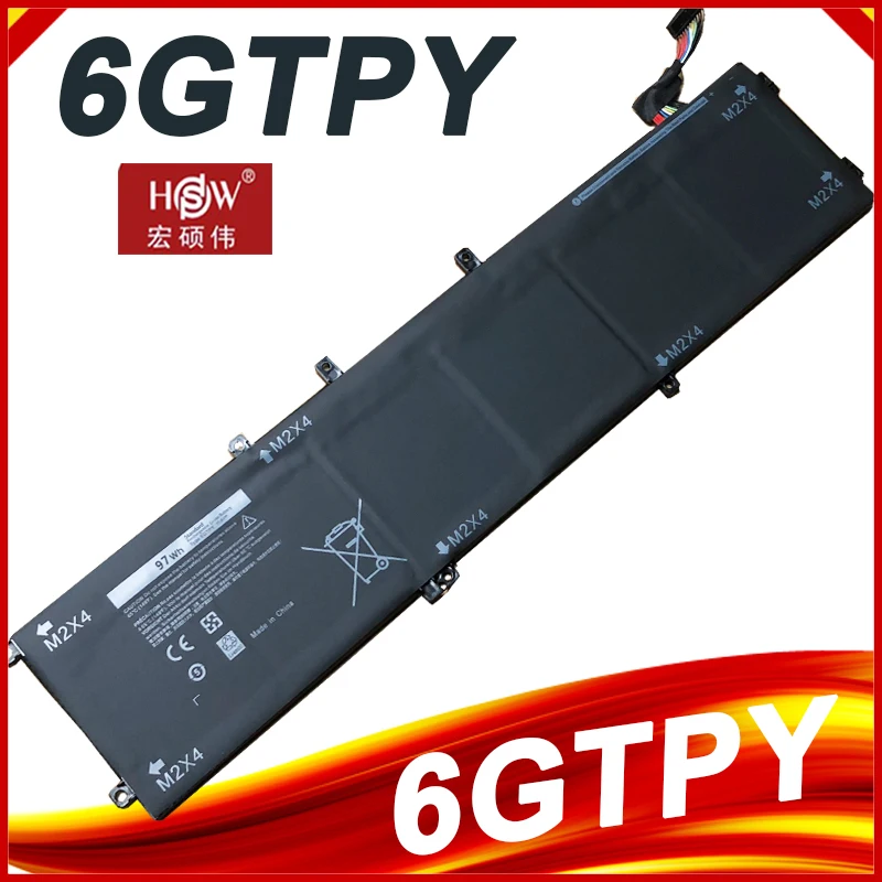 Новый аккумулятор для ноутбуков DELL XPS 15 9570 9560 7590 11.4V 97WH 6GTPY для ноутбуков серии DELL Precision 5520 5530