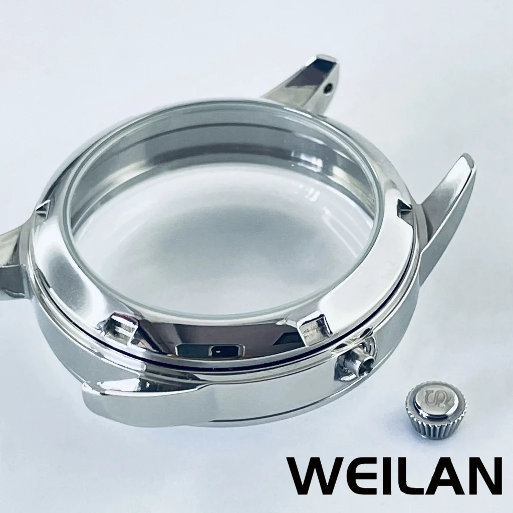 33mm/40mm suitable for NH35 NH36 7S26 7S36 4R35 4R36 movement, men\'s and women\'s stainless steel silver cocktail arch glass case