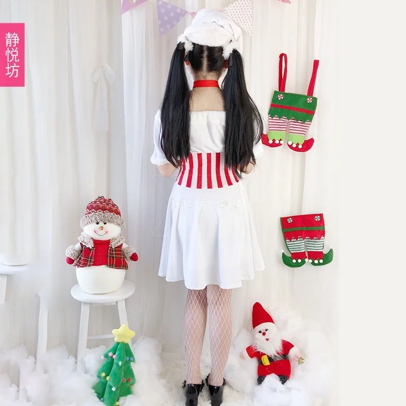 Natal cosplay traje adulto feminino vestido de natal vestido de festa santa boneco de neve elk vestido branco