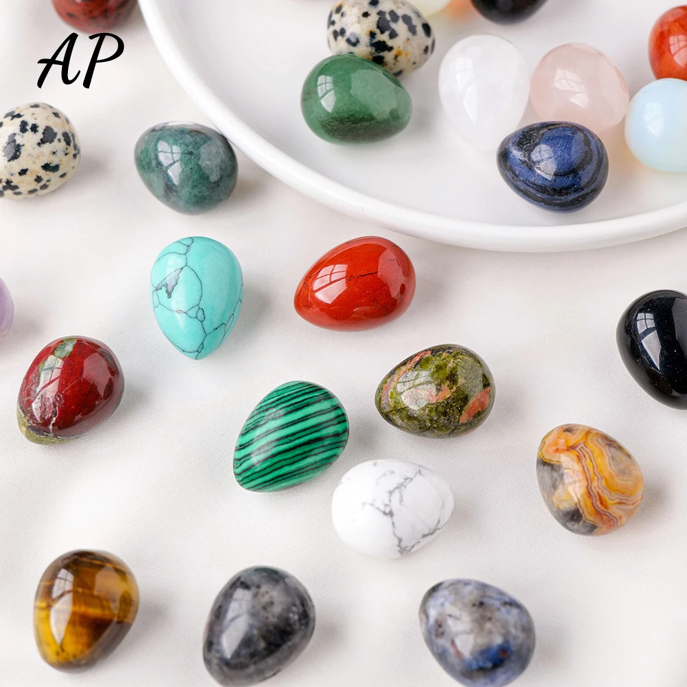 

2CM Natural Crystal Egg Shaped Stone Healing Crystal Massage Stone Gemstone Reiki Playing With Accessory Minerale Decoration