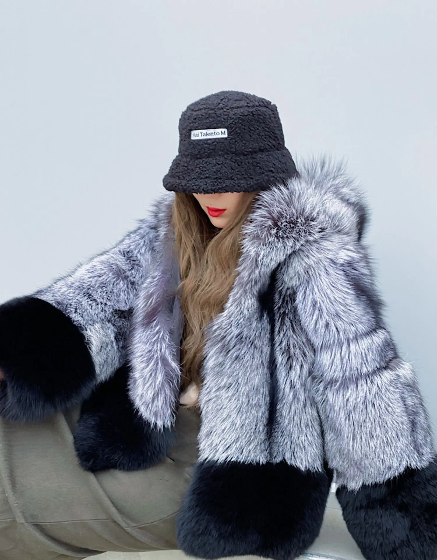 Luxury Real Fur  for Women 2022 Fashion Elegant Silver Red Fox Fur Coats Evening Party Winter Female Coat