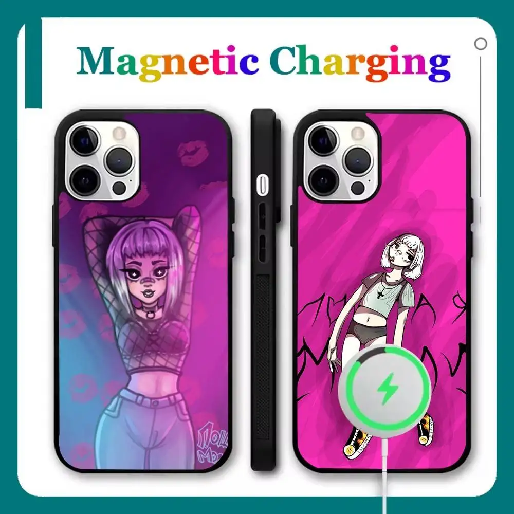 

Poshlaya Molly Band Phone Case For iPhone 17,16,15,14,13,12,11,Pro,Max,Plus,Mini,Air,SE New Magsafe Magnetic Wireless Charging