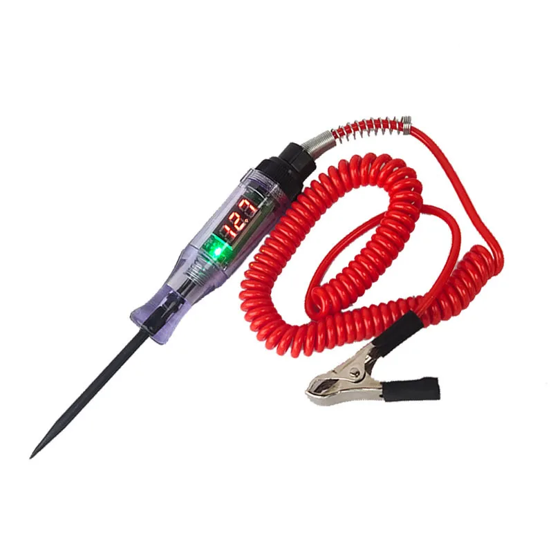 

6V 12V 24V DC Car Truck Voltage Circuit Tester Digital Display Long Probe Pen Light Bulb Automobile Diagnostic Tools Auto Repair