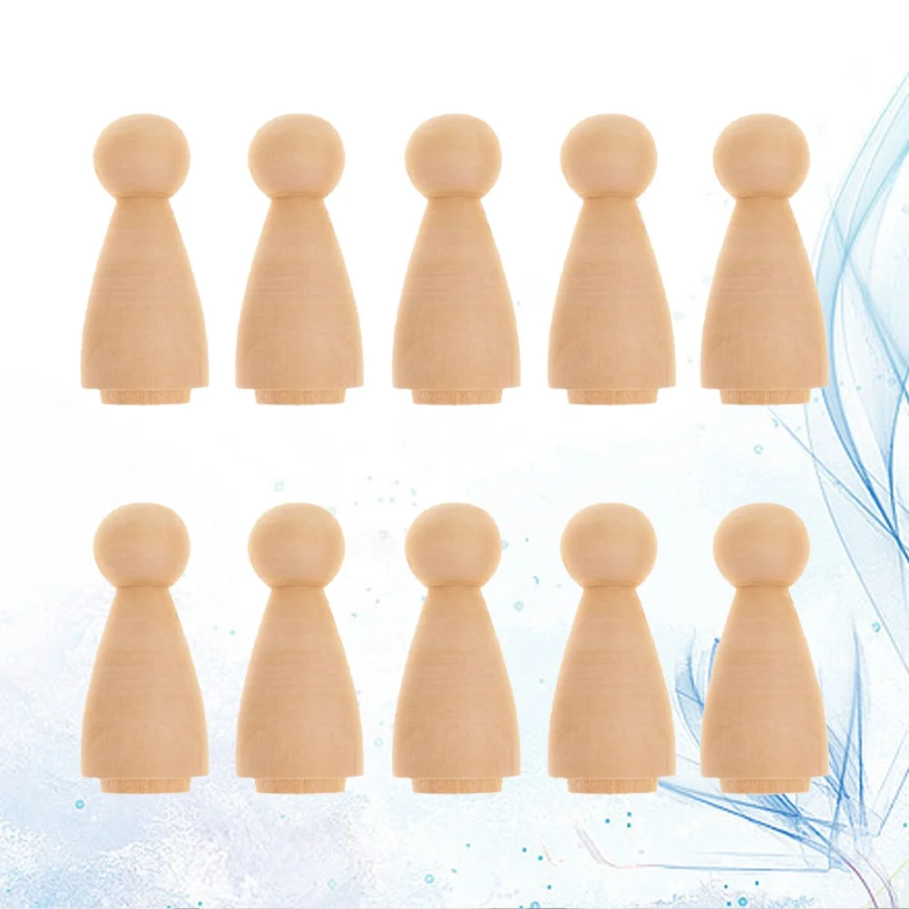 

10Pcs Wooden People Pegs Unfinished DIY Painting Crafts Natural Wood Smooth Surface Safe for Creative Craft Projects