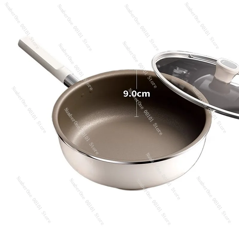 Uncoated Flat Bottom Non-Stick Pan,Household Griddle for Steak,Egg,and Cake,Electric or Gas Burner Compatible,Durable Ceramic