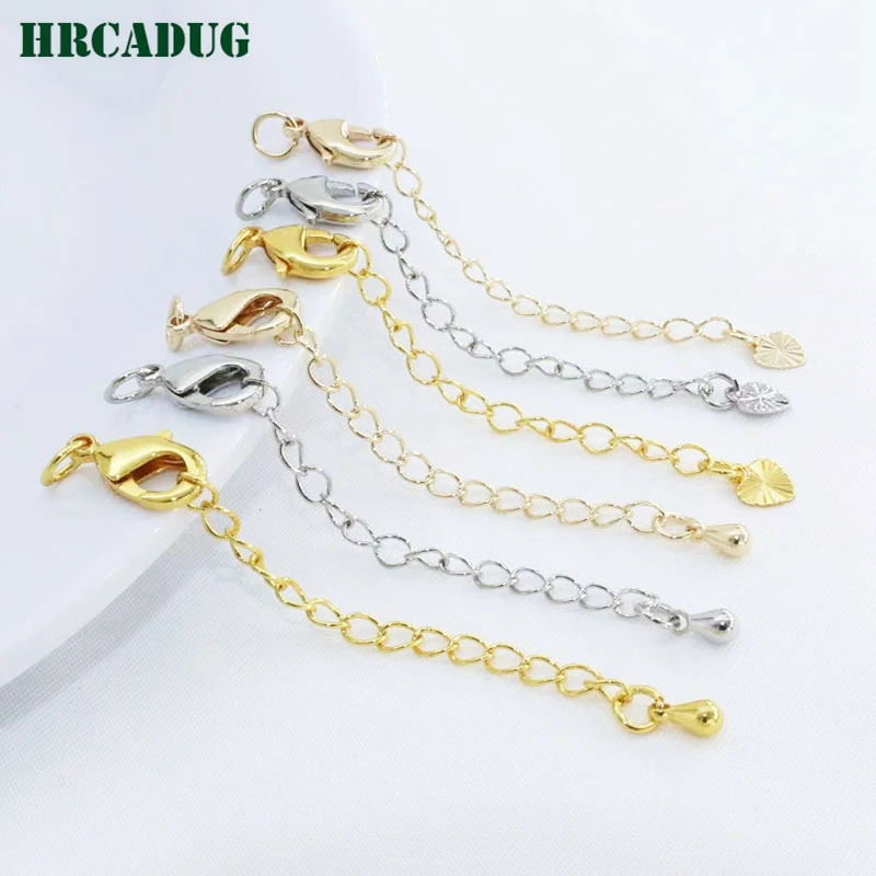 

Extended Chain 18K Gold-Plated Close Rings Lobster Clasps Extender Tail Chains DIY Necklace Bracelet Jewelry Making Accessories