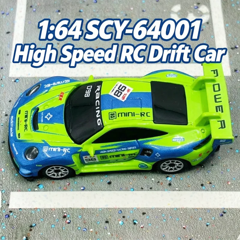 New 1:64 SCY 64001 2.4G Full-Scale Remote Control Racing Drift Car Simulation High-Speed Electric RC Desktop Model With Lights