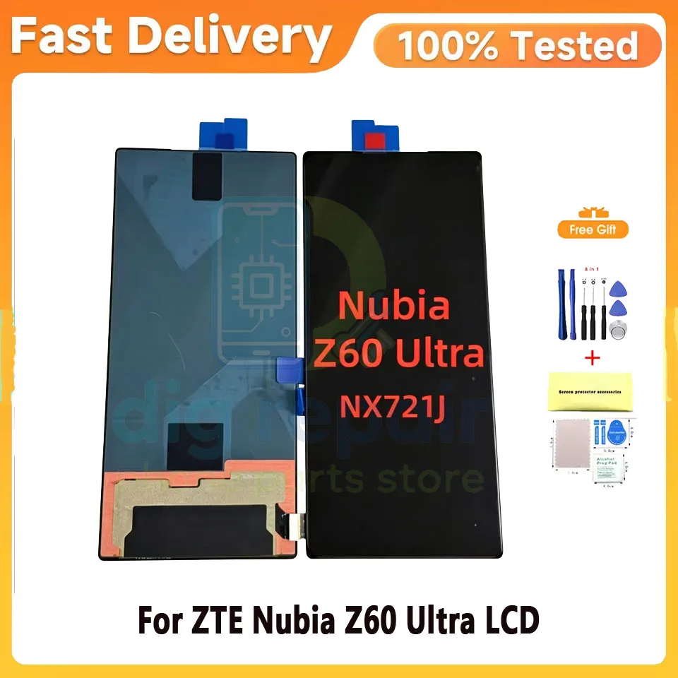 Tested 6.8‘’ For ZTE Nubia Z60 Ultra NX721J Original LCD Screen Touch Screen Assembly With Frame