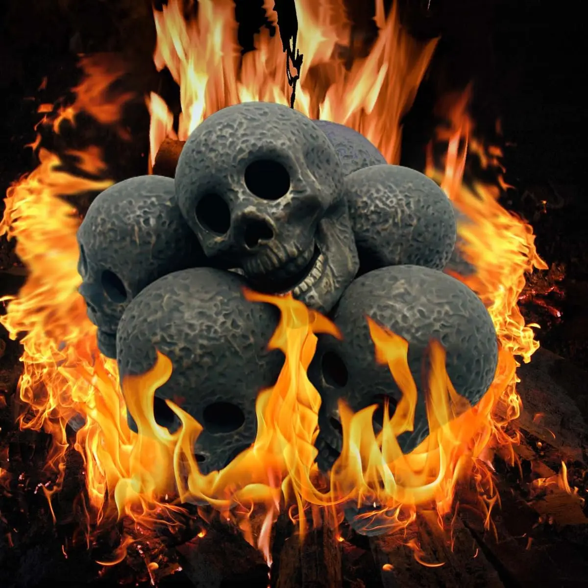 

Halloween Fire Pits Skulls - Reusable Ceramic Fire Pit Human Skull Fire Pit Halloween Party Decorations Skeleton Head Home Decor