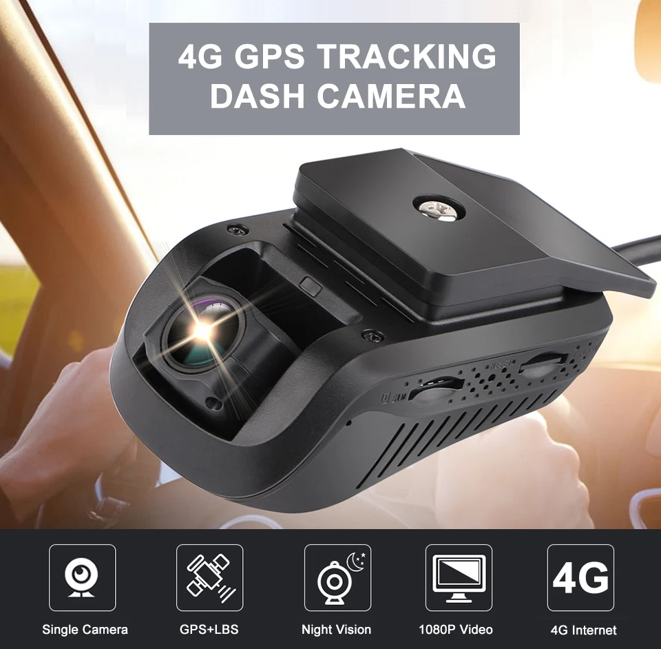 Jimi JC120 Mini 4G Car DashCam HD 1080P With One Camera GPS Tracking Live Stream Remote Monitoring UBI DVR Recorder Free APP Web