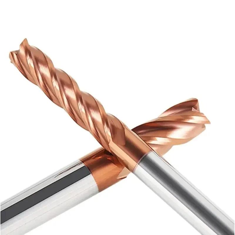 HRC55 CNC Carbide Flat End Mill Tungsten Cutter 2 4 Flute Metal Steel Machining Tool Key Square Router Bit 3 4 6 8 12 Shank