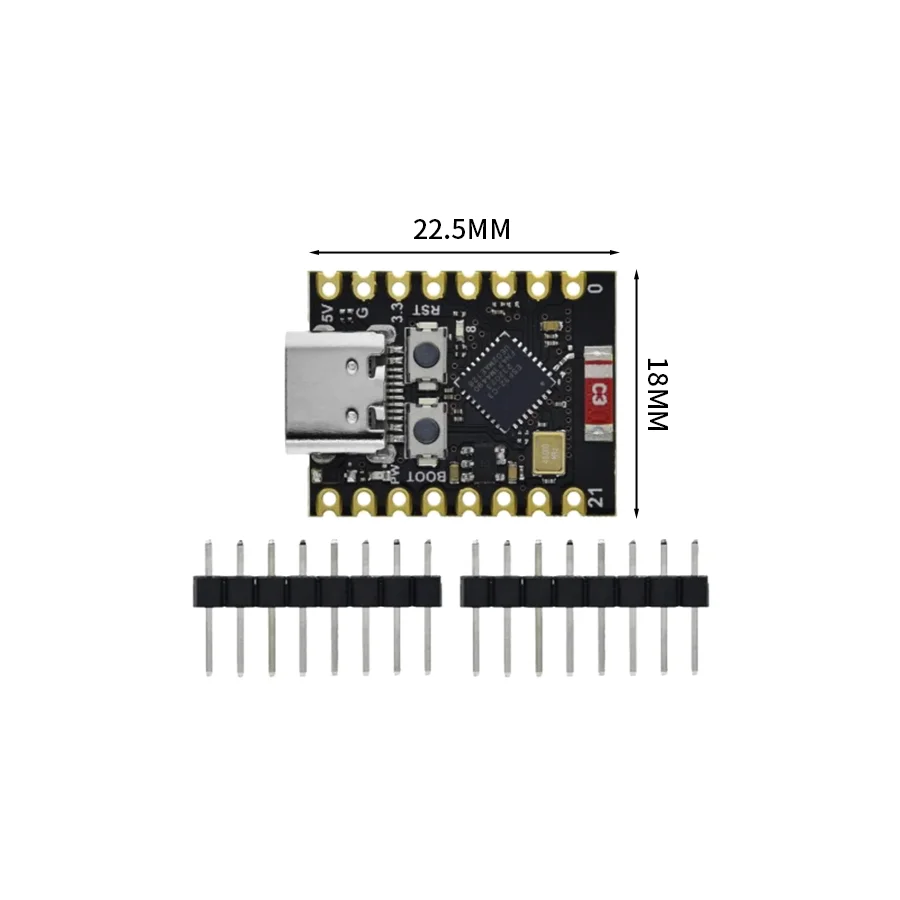 Placa de desenvolvimento ESP32-C3, placa principal Bluetooth SuperMini WiFi, opções soldadas/sem soldadas/expansão para projetos Arduino IoT