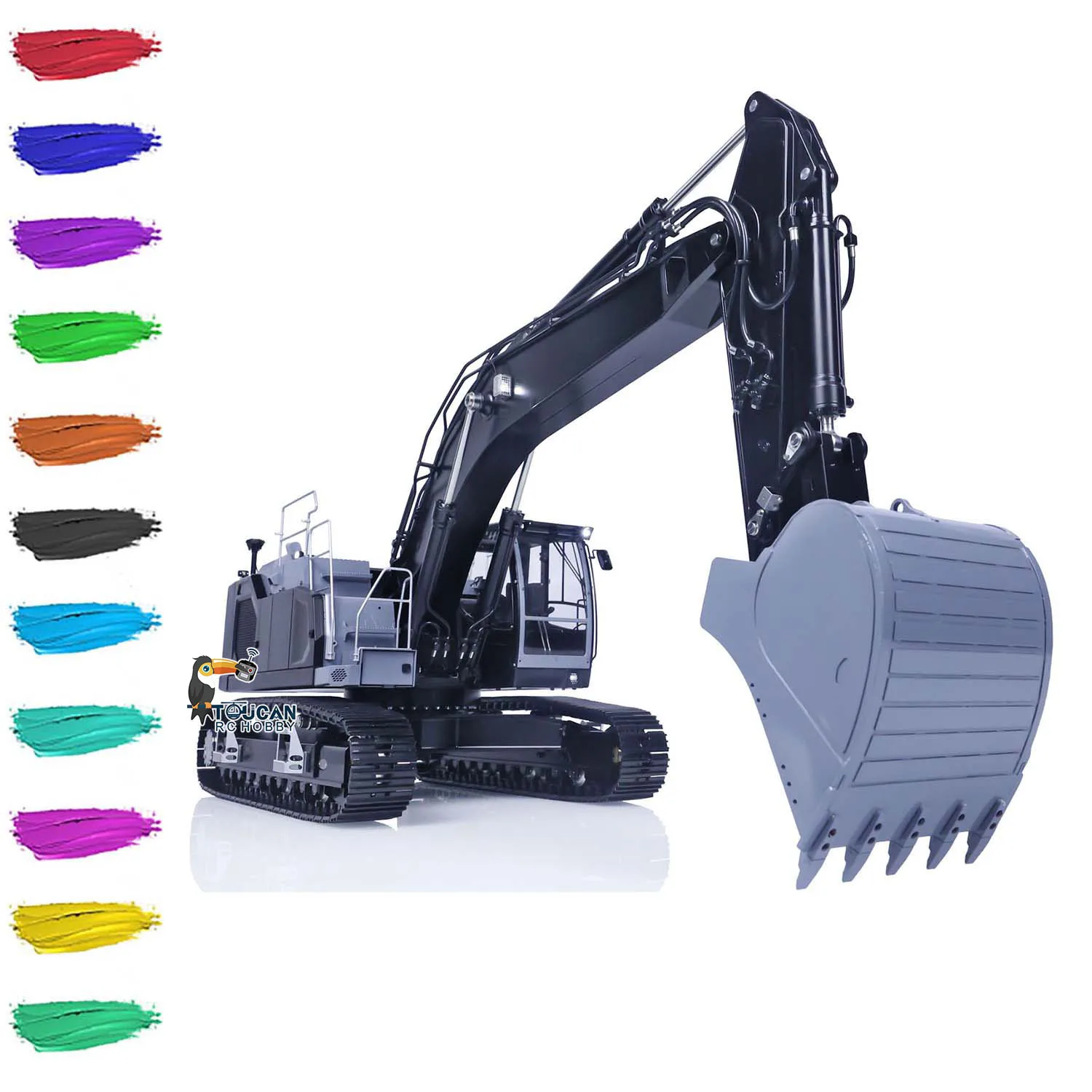 LESU Aoue LR945 1/14 Hydraulic RC Excavator RTR Black Tracks Metal Digger Engineering Vehicle Light System PL18EV Lite THZH1593