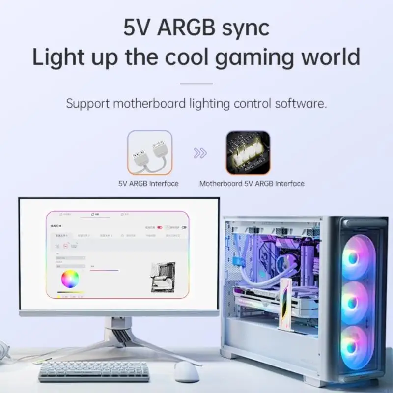 

X6HB 5V 3Pin ARGB Graphics Card Bracket GPU Support Bracket Video Card Graphics Card Holder Desktop PC Case Accessories