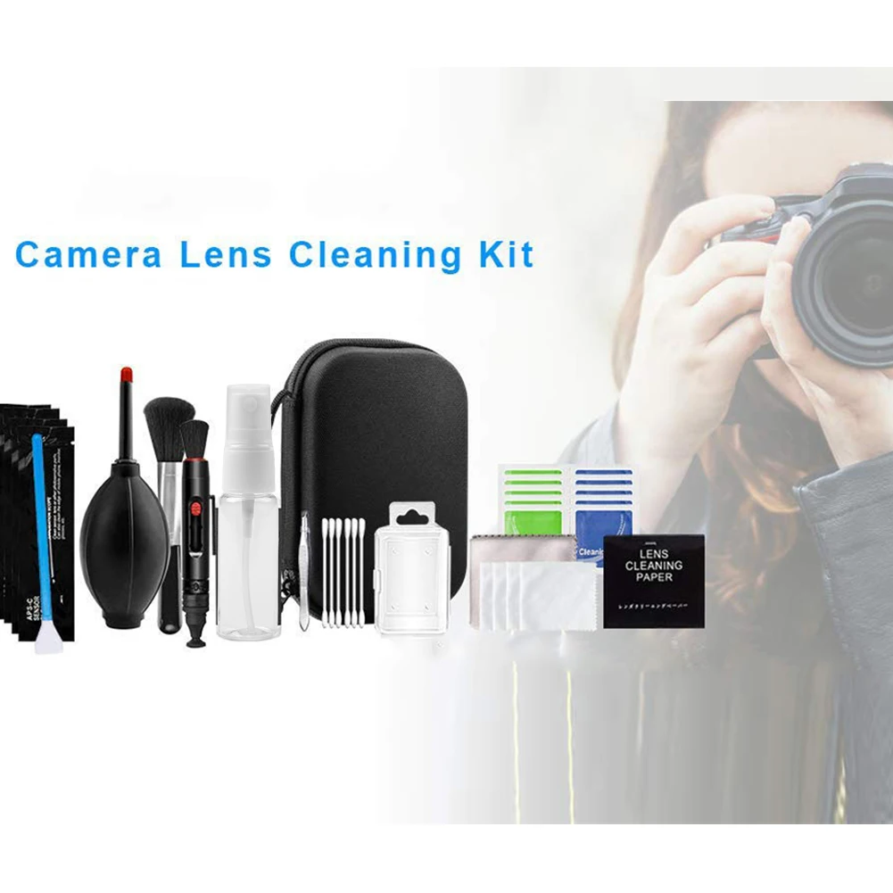 19/29pcs Camera Cleaning Kit, Professional DSLR Lens Cleaning Tool with Portable Storage Bag for CCD Sensor Lens Keyboards