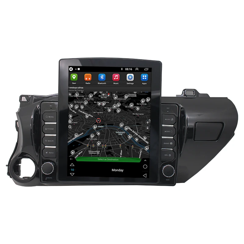 Car Stereo Gps Player Radio for    Hilux Left Pick up AN120 LHD 2015 2016 2017 2018 Vertical Screen 2Din Android Carplay DSP