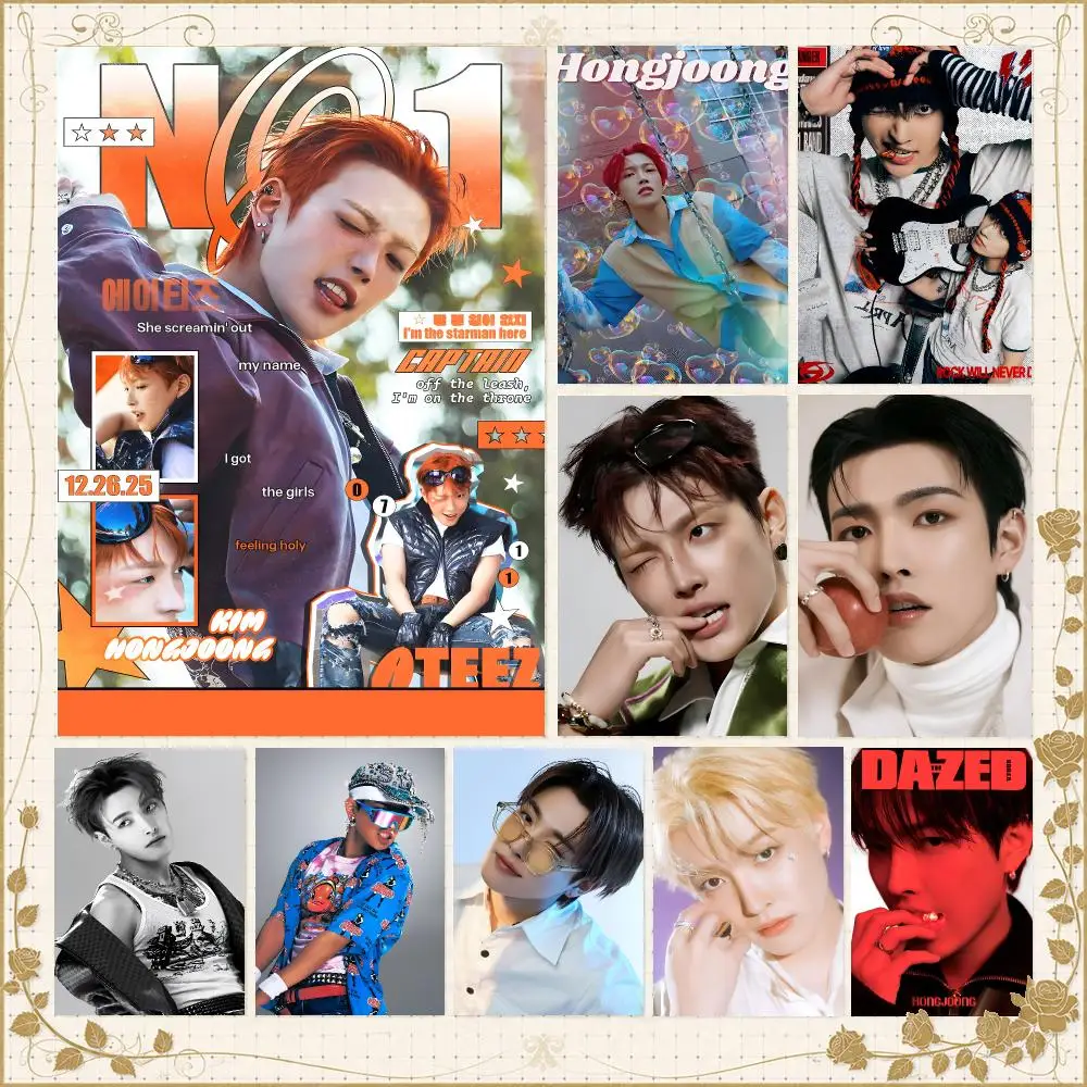 Singer H-Hongjoong ATEEZ K-Pop Leader Poster Wall Art Bedroom Living Room Dorm Bar Cafe Gym Studio Home Decor Gifts