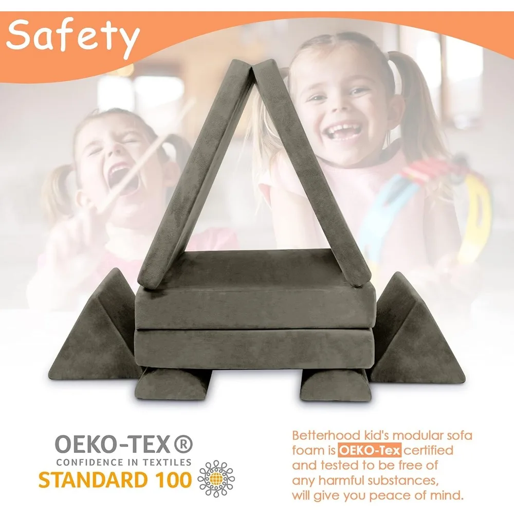 أريكة لعب للأطفال مقاس كبير، أريكة لعب معيارية للأطفال، أريكة بناء للأطفال لغرفة اللعب وغرفة النوم، محول الأطفال #5