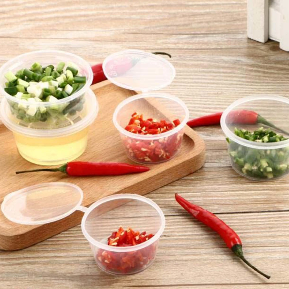

100Pcs Disposable Condiment Boxes Leakproof Food Containers Salad Dressing Cups Takeout Soup Bowls Outdoor Activities