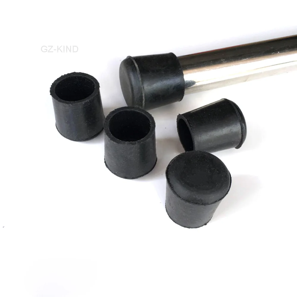 2/8 Piece Black Rubber Chair Foot Table Hold Pipe End Protective Capsules 10 12 15 16,45mm