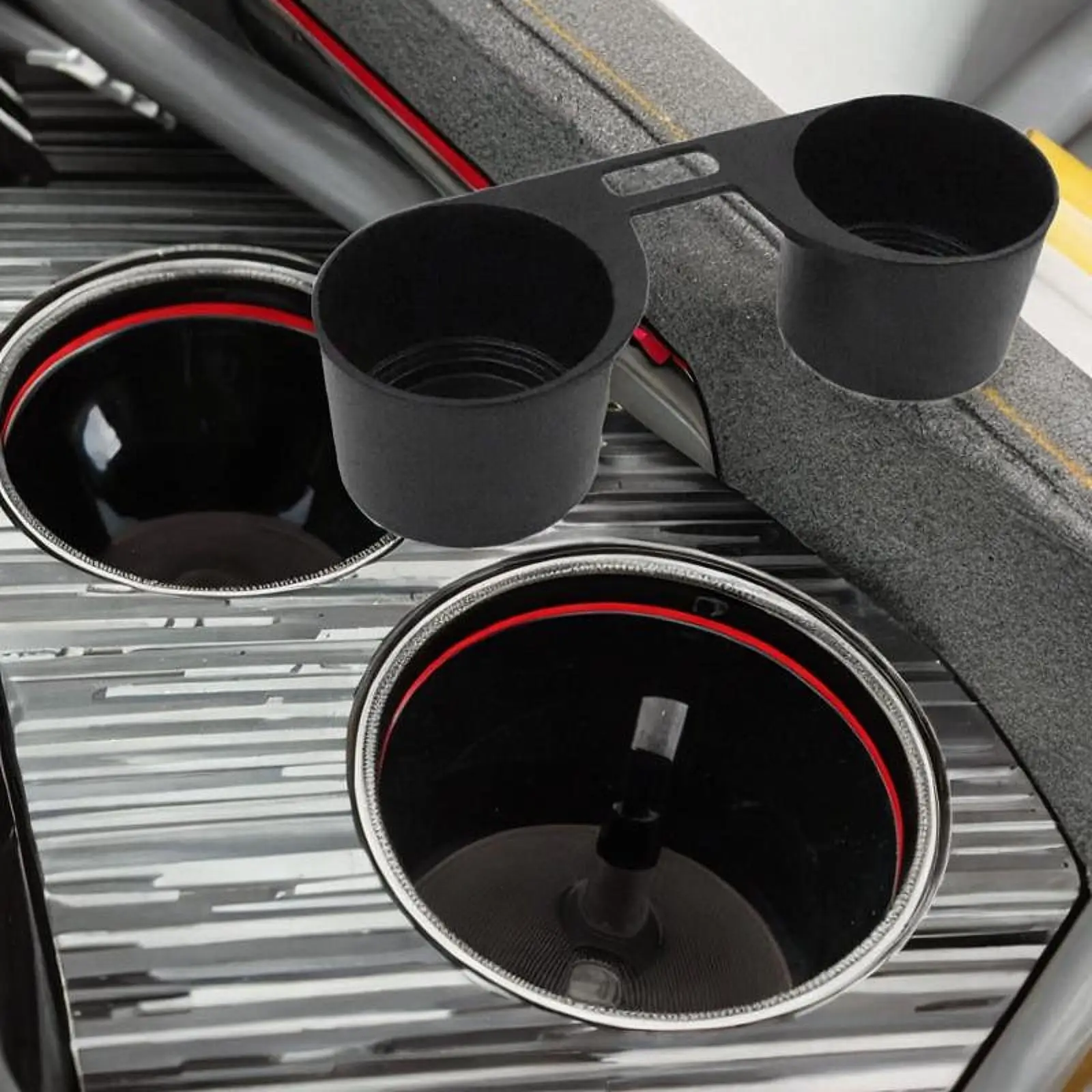 Vehicle Cup Holder Insert 7H285860130T for Volkswagen T5 2003-2015 Center Console Cup Holder Car Accessories Black Auto Interior
