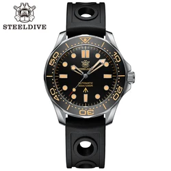 STEELDIVE-Reloj de buceo automático, pulsera de cristal de zafiro, Luminou verde, resistente al agua, 200M, 42MM, bisel Vintage, SD1957, novedad