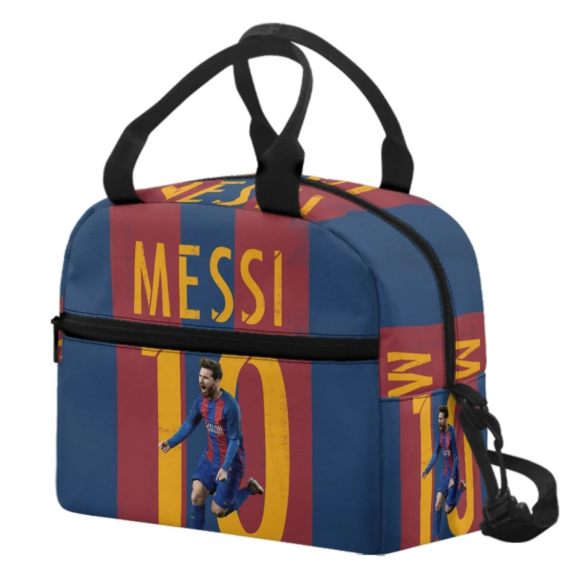 Football Star Messi Ladies Men Large Capacity Insulated Lunch Bag Travel Outdoor Student Bags Fabric is Delicate Won\'t Fade New