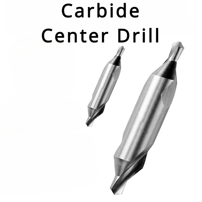 HRC55° 1mm-6mm Carbide Center Drill Metal Processing Aluminum Tools Kit Set Cemented Spot Double-head 1mm 1.5mm 2mm 2.5mm 6mm